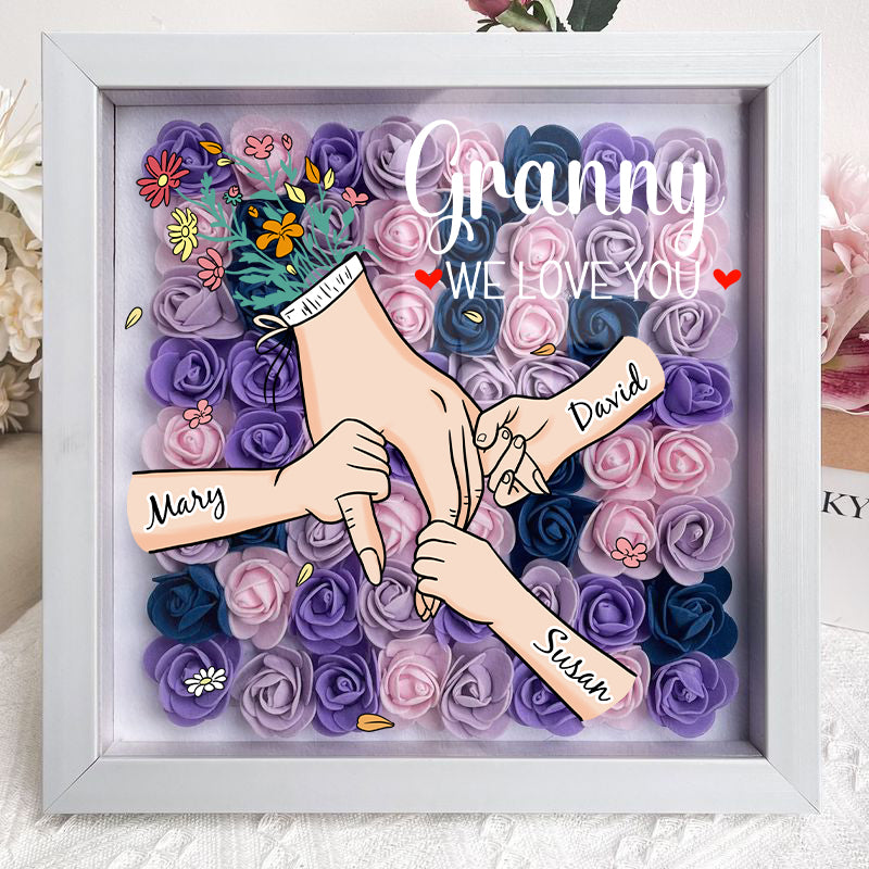 L'amour Familial Fleurit Pour Toujours – Boîte À Fleurs Personnalisée Pour Maman Et Grand-Mère Avec Noms