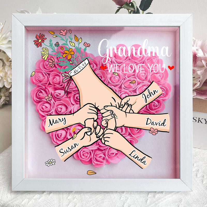 L'amour Familial Fleurit Pour Toujours – Boîte À Fleurs Personnalisée Pour Maman Et Grand-Mère Avec Noms