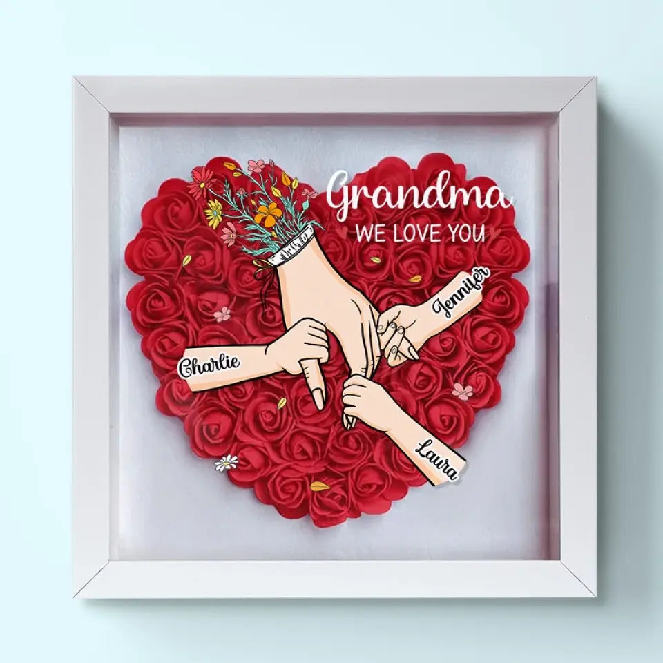 L'amour Familial Fleurit Pour Toujours – Boîte À Fleurs Personnalisée Pour Maman Et Grand-Mère Avec Noms