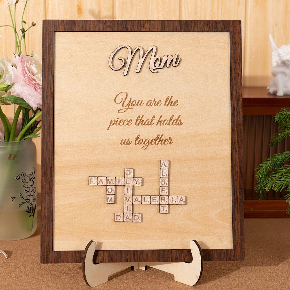 Personalized Scrabble Mom Puzzle Names Frame Gift For Mother's Day