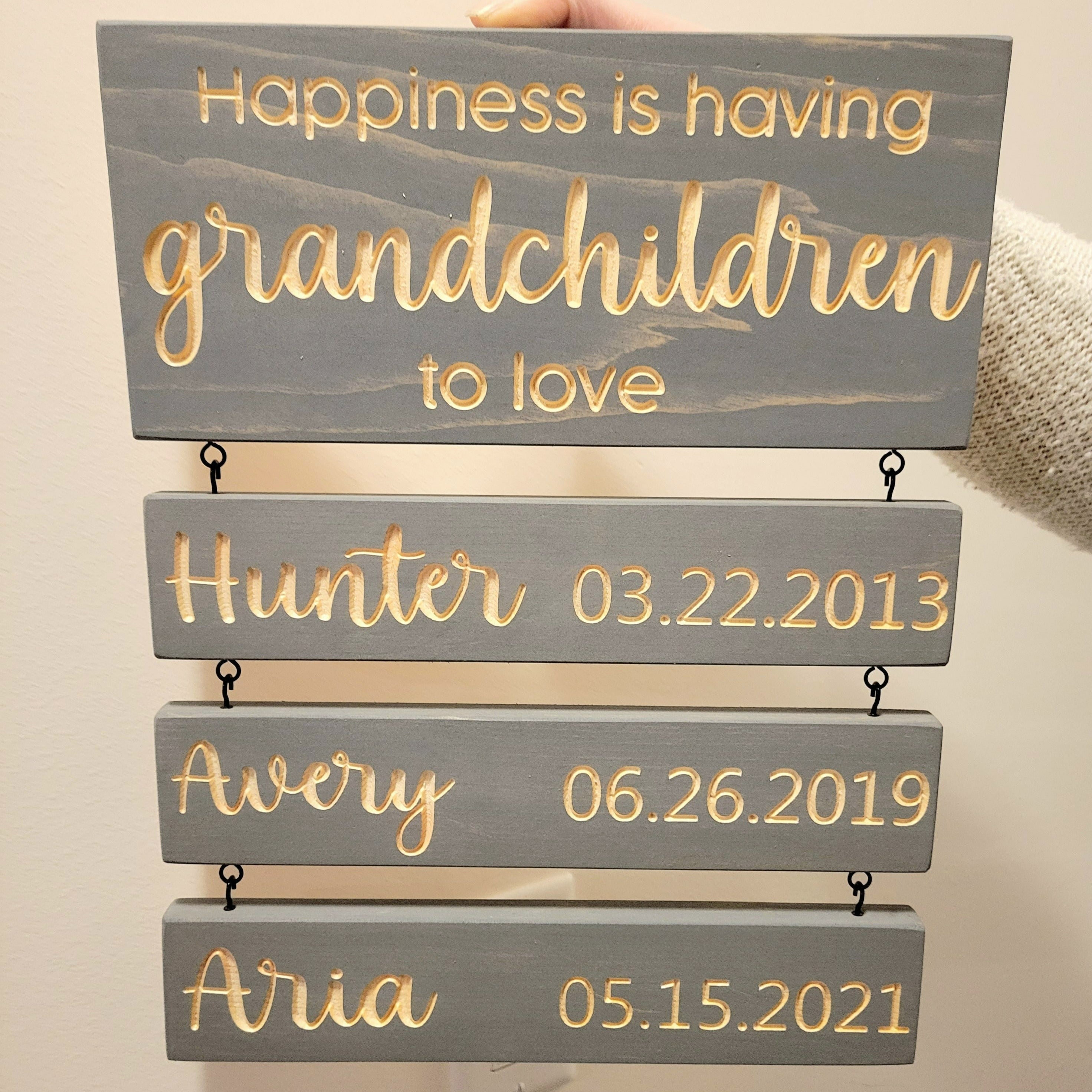 Custom Grandkids Hanging Decor Sign