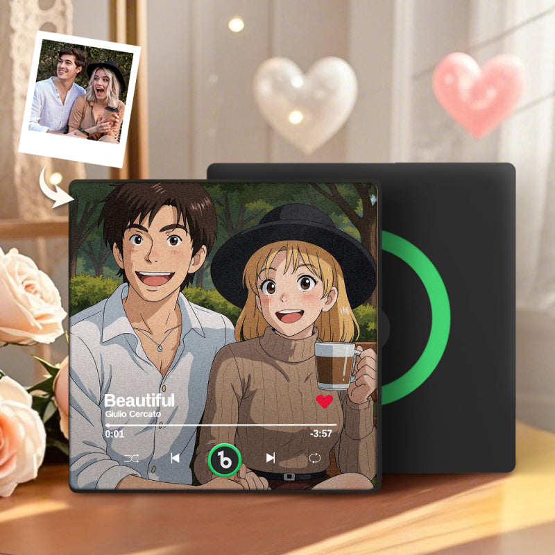 Custom Photo Gibli Style Music Fridge Magnet Can Play Music Without Phone