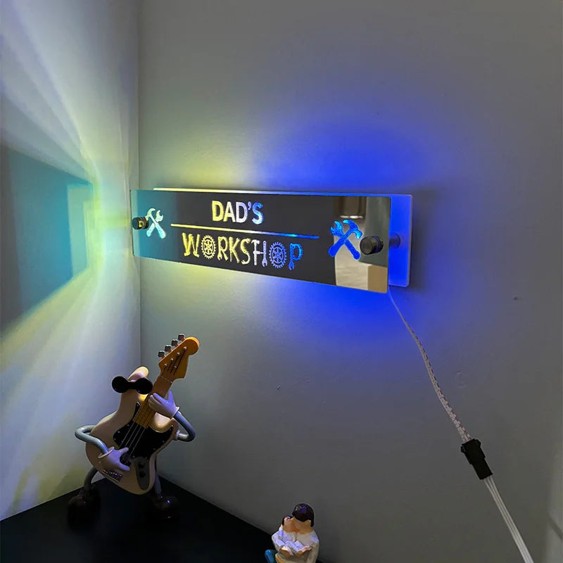 Father’s Day Sale-Personalized Dad Studio Mirror Lamp