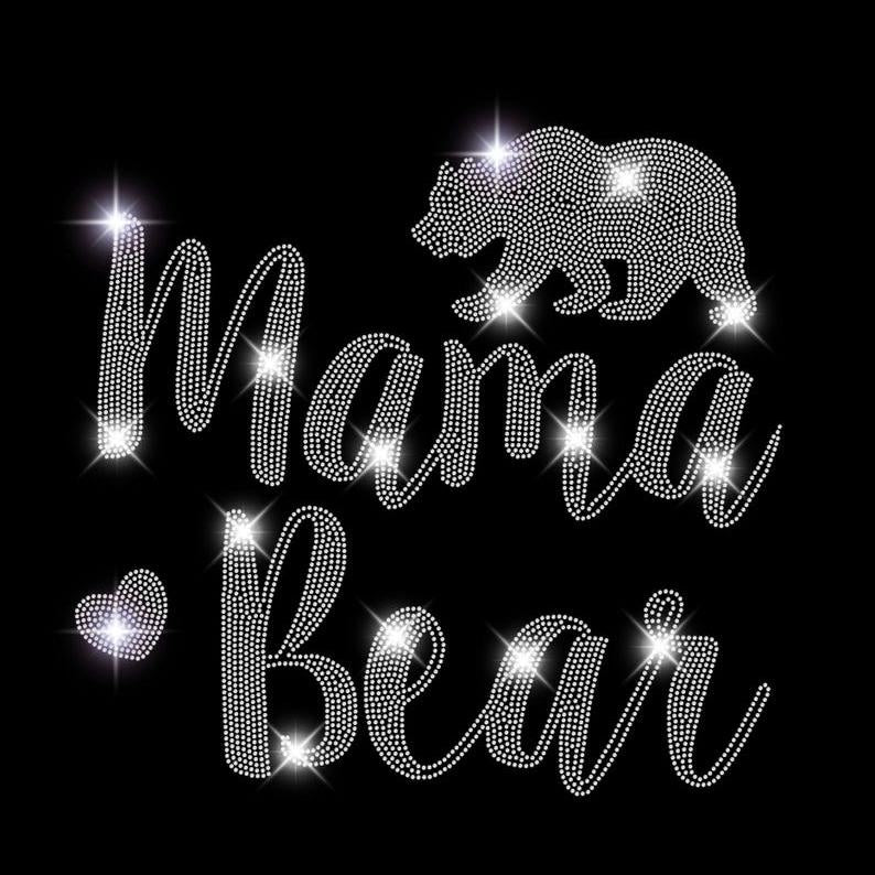 Custom Mama Bear Rhinestone T-Shirt Mother's Day Gift