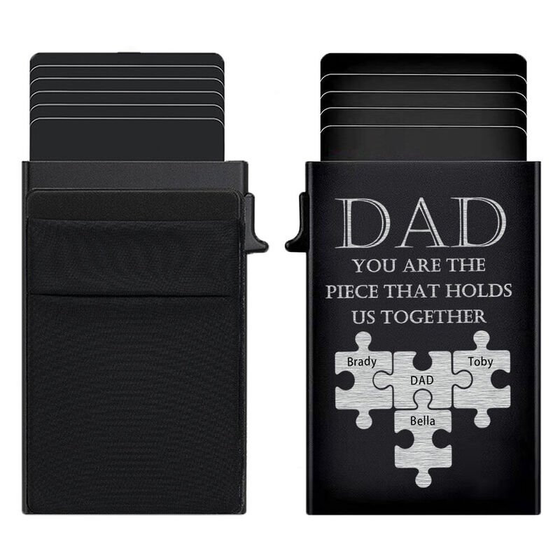 Personalized Pop-Up Card Holder Custom Name Puzzle Gift For Dad