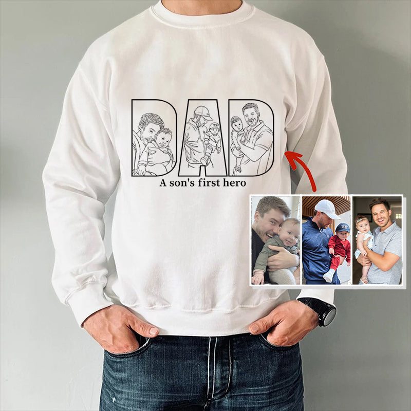 Personalized Father's Day Gift - Custom Hand-Painted Silhouette Sweatshirt For Dad, Grandpa & Father Figures