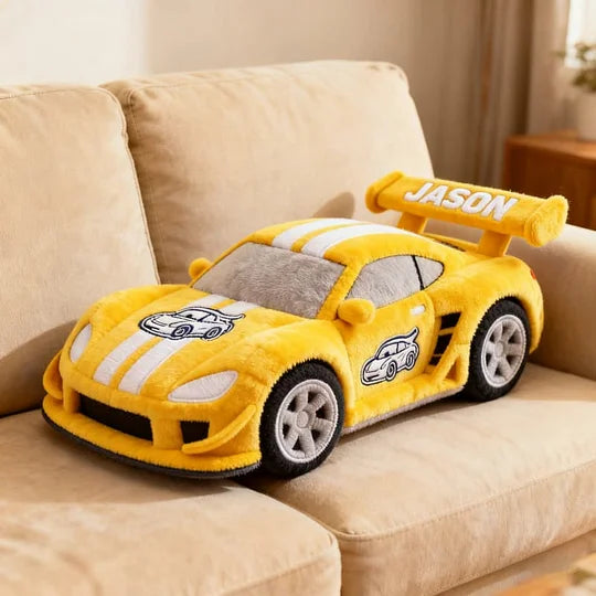 Personalized Racing Car Plush Pillow