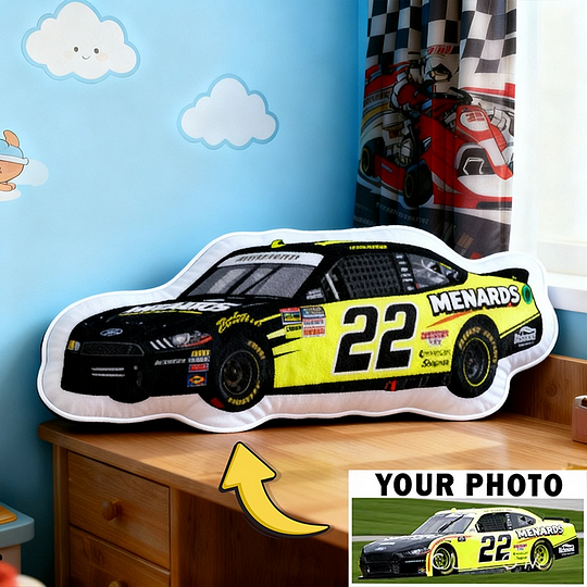 Personalized Race Car Pillow Custom Photo Shaped Cushion Gift for Racers and Car Lovers