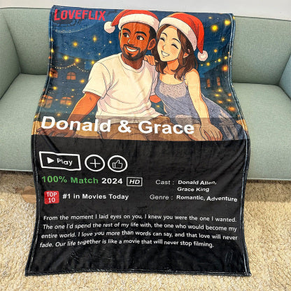 ⭐️Custom LOVEFLIX Movie Photo Blanket with Your Love Story