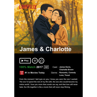 ⭐️Custom LOVEFLIX Movie Photo Blanket with Your Love Story