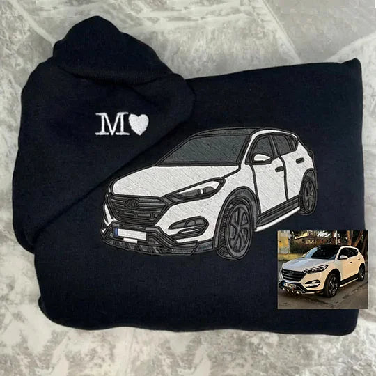 Custom Car Embroidered Crewneck & Hoodies – The Perfect Gift for Your Boyfriend or Husband!