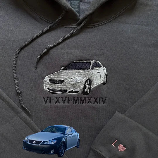 Custom Car Embroidered Crewneck & Hoodies – The Perfect Gift for Your Boyfriend or Husband!