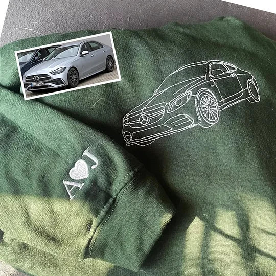 Custom Car Embroidered Crewneck & Hoodies – The Perfect Gift for Your Boyfriend or Husband!