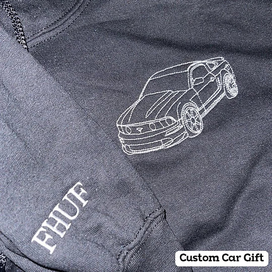 CHEST Custom Car Crewneck & Hoodie – Personalized Car Portraits for Couples