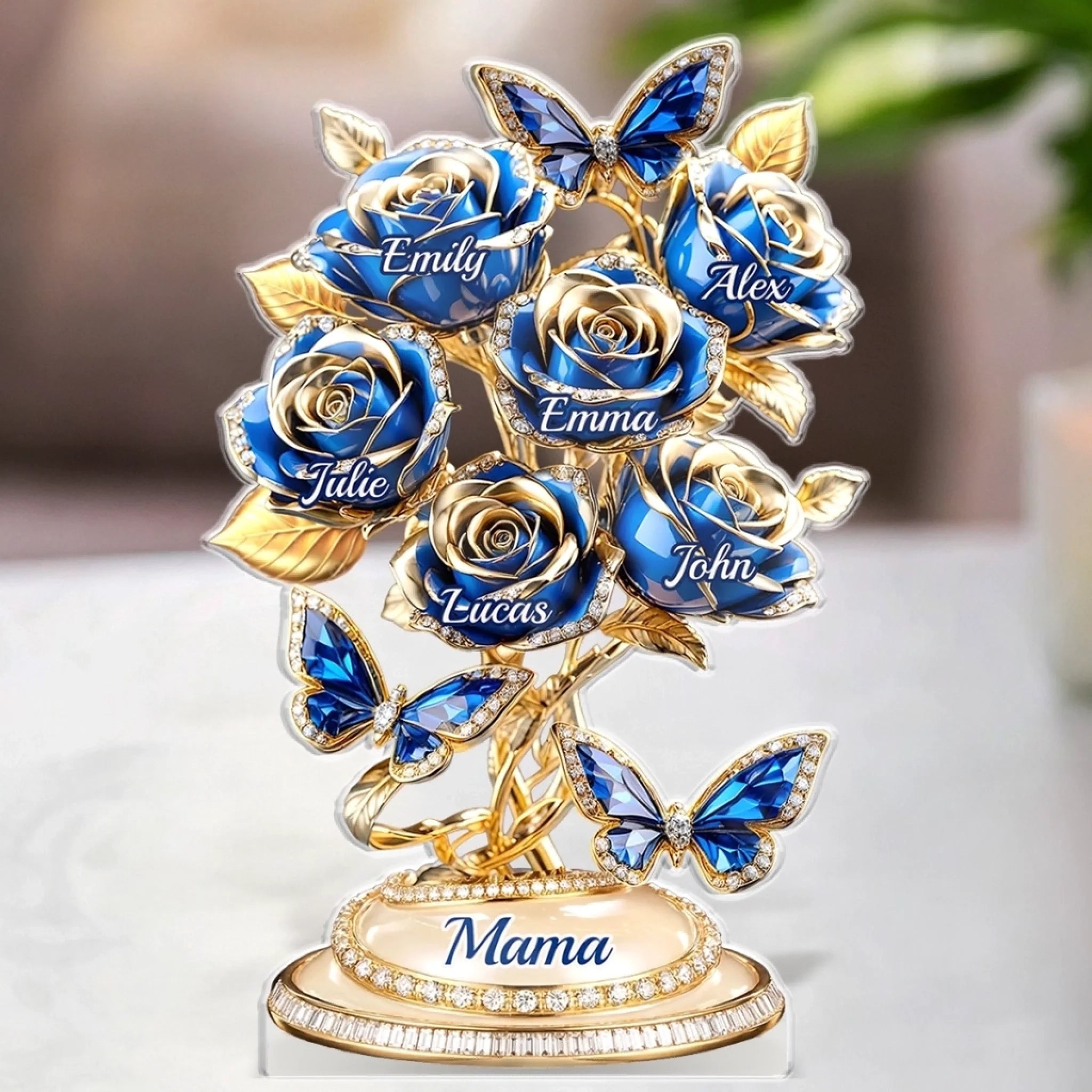 Personalized Acrylic Plaque – Mother's Day Gift for Grandma, Mom – Forever Written in Petals