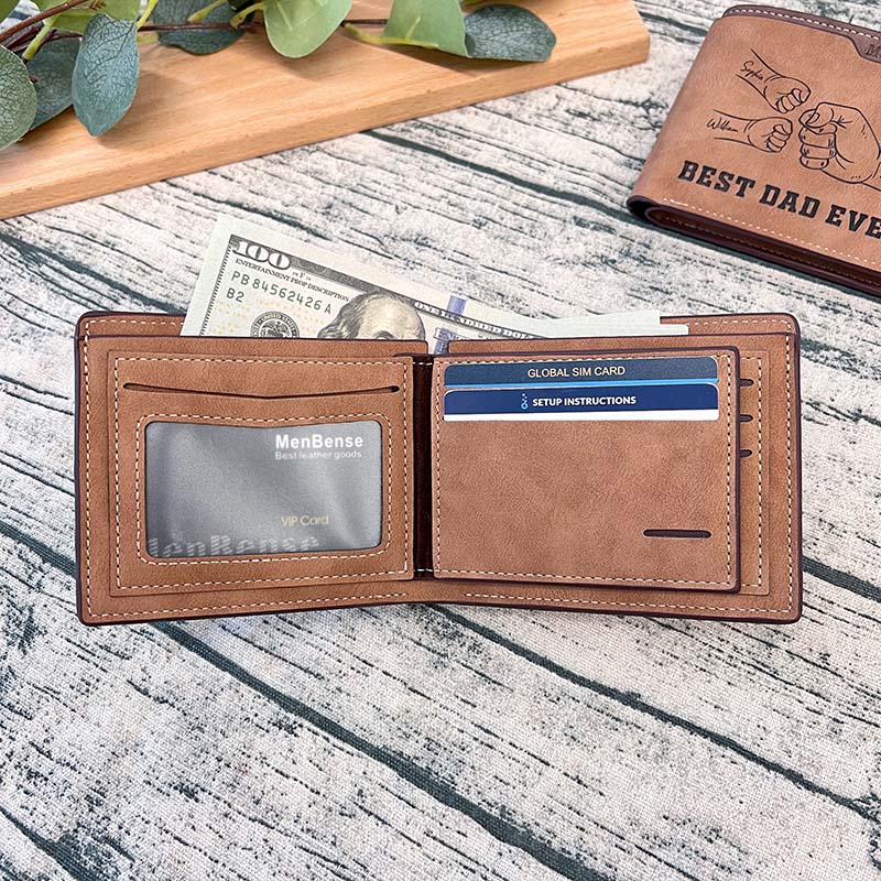 Best Dad Ever Father's Day Gift Custom Kids' Names - Wallet & Belt Set