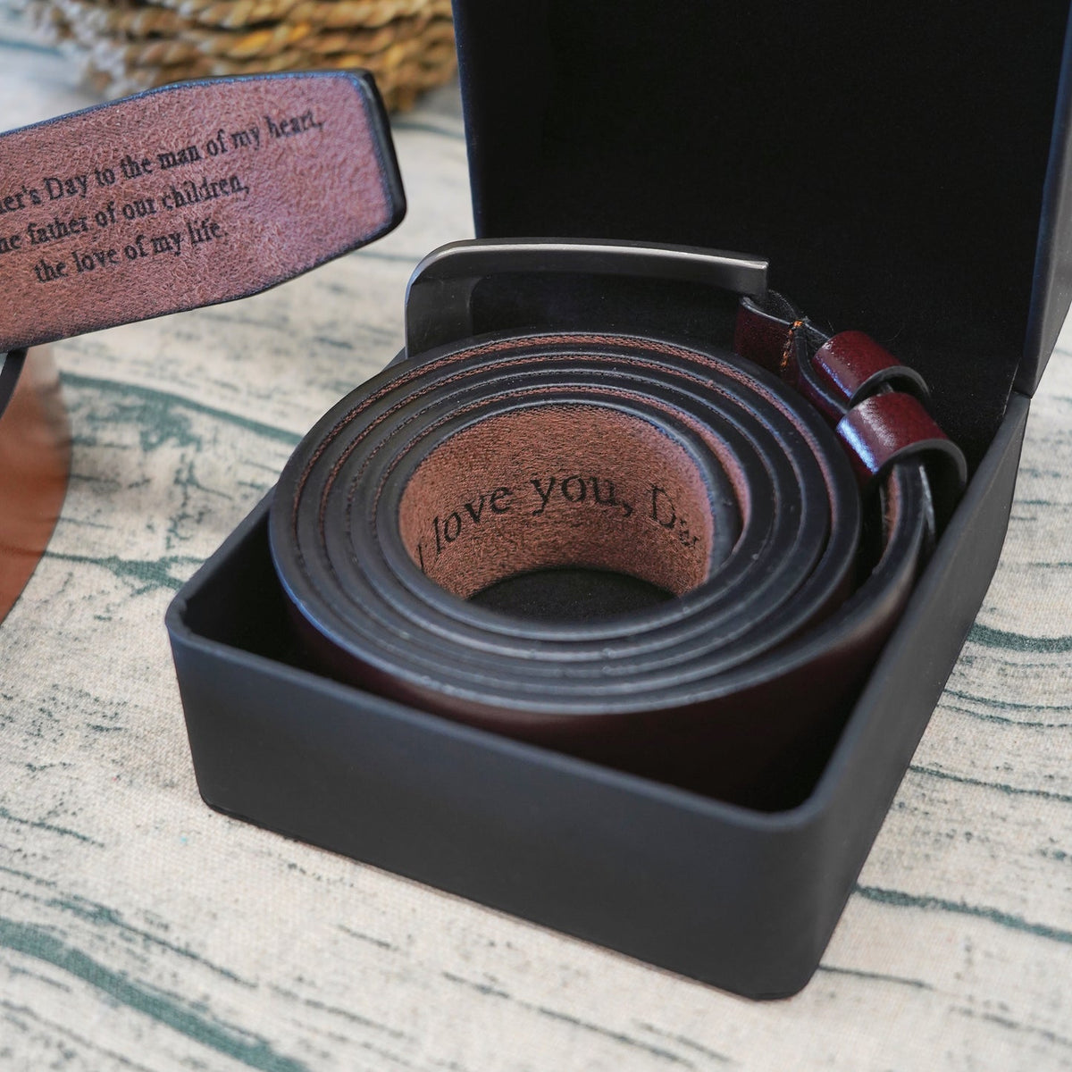 Best Dad Ever Father's Day Gift Custom Kids' Names - Wallet & Belt Set