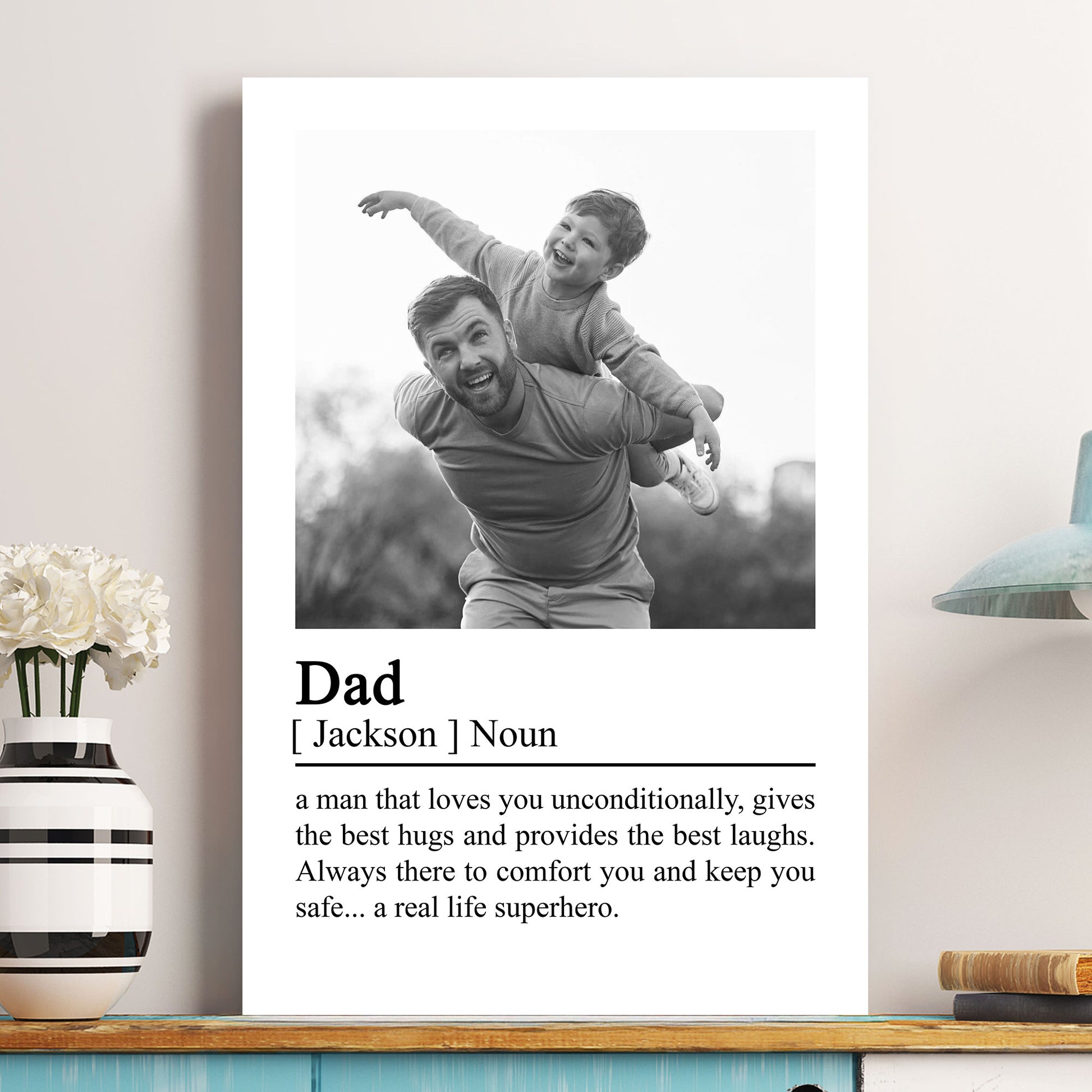 Dad Definition - Father's Day Gifts For Husband, Daddy - Personalized Photo Poster