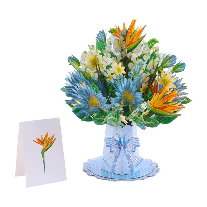 Customized 3d Pop-Up Card With Gifts And Flowers 2-In-1 Idea For Mother, Birthday, Mother's Day Gift Card