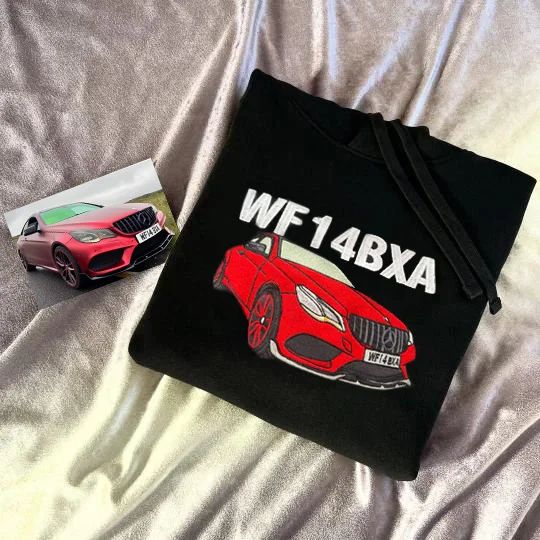 Custom Embroidered Car Hoodie & T-Shirt – Featuring Your Own Car! A Great Gift Idea For Petrolheads, Dads, Or Boyfriends.