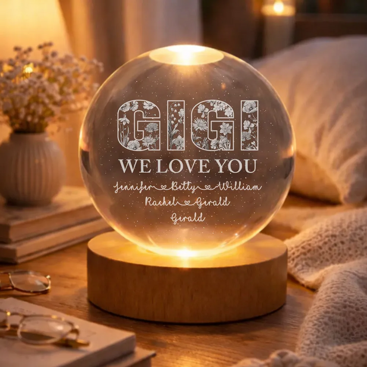 Personalized Mom We Love You - Personalized Custom Crystal Globe Lamp