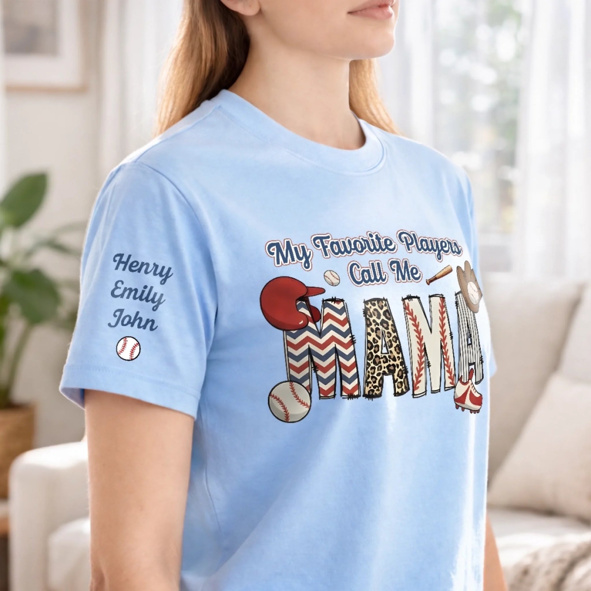 Custom Unisex T-Shirt With Design On Sleeve - Personalized Mother's Day Gifts For Mom, Grandma - My Greatest Title Is Mom