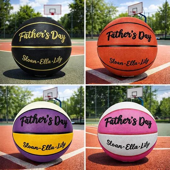 Custom 3D Embroidered Father's Day Basketball, Gift for Mom, Gift for Dad