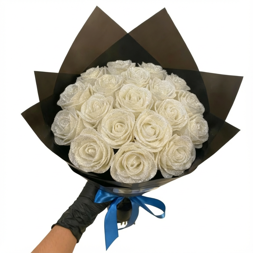 💕Glitter Rose Bouquet💕Personalized Glittery initial Eternal Rose Bouquet
