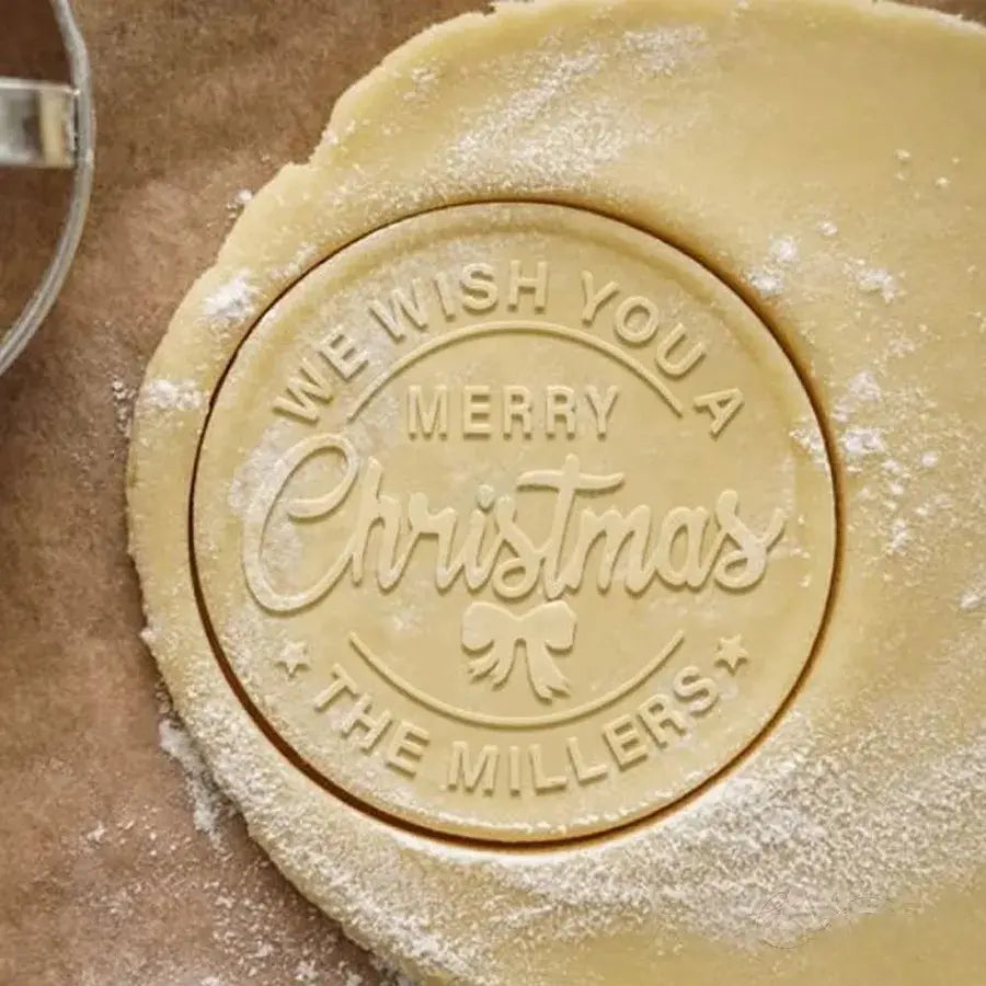 Personalized Merry Christmas Cookie Stamp Family Holiday Baking Acrylic Cookie Stamp