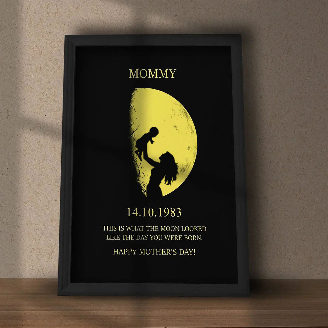 The Day You Were Born Gift - Personalized Moon Phase Wall Art Gift - Mother's Day Gift