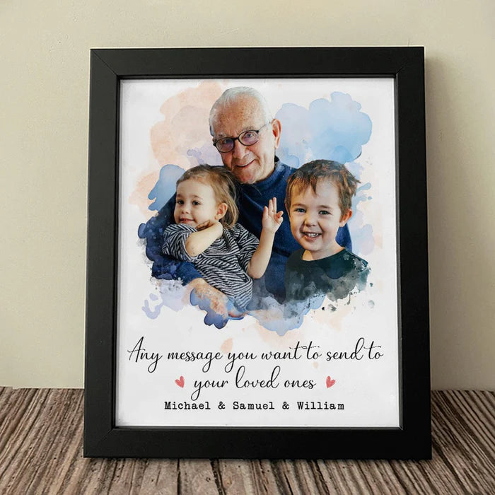 Custom Photo With Pastel Watercolor Background Family Picture