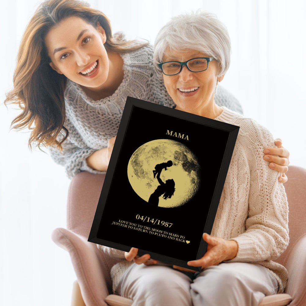 The Day You Were Born Gift - Personalized Moon Phase Wall Art Gift - Mother's Day Gift
