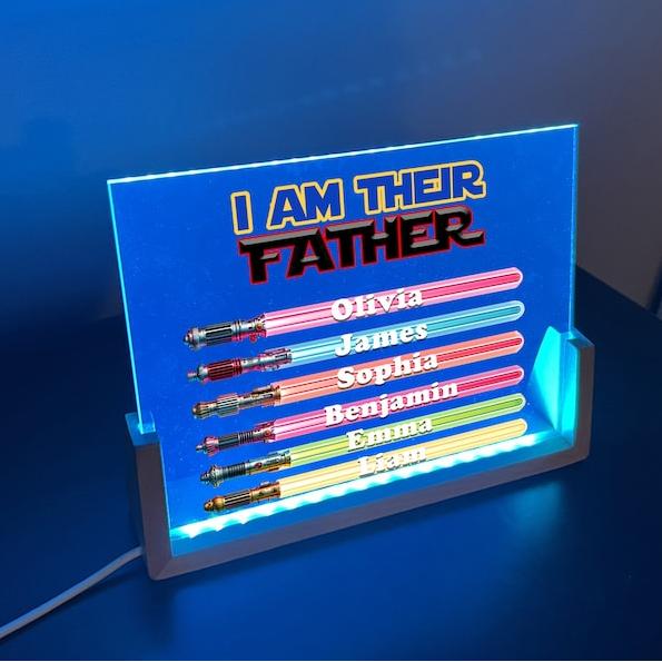Customized Lamp Lightsaber Sign Names, Best Dad Ever Gifts