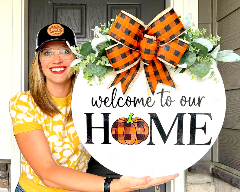Welcome To Our Home 3D Fall Front Door Decor