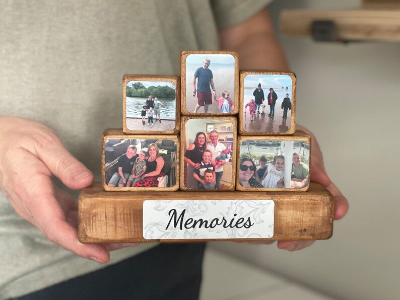 Stacking Photo Blocks Set - Photo Gift Wooden Photo Block