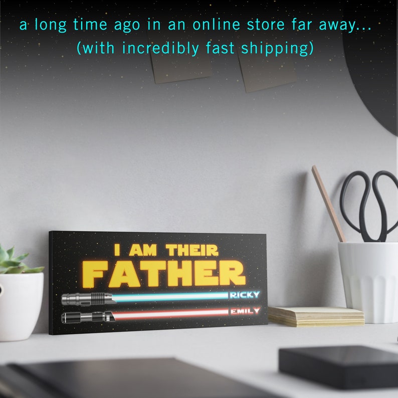 “I Am Their Father Dad” lightsaber Kids Name Sign Gifts, Personalized Gifts for Dad