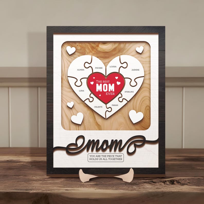 Custom Mother’s Day Puzzle Wooden Sign Gift - You Are The Piece That Holds Us Together