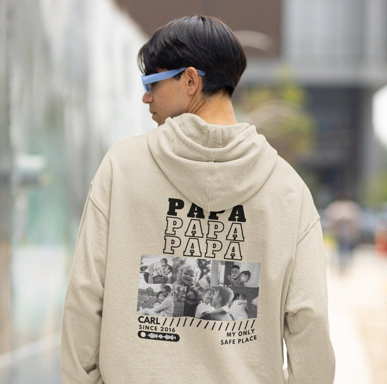 Custom Vintage Photo Unique Gift for Dad Hoodie