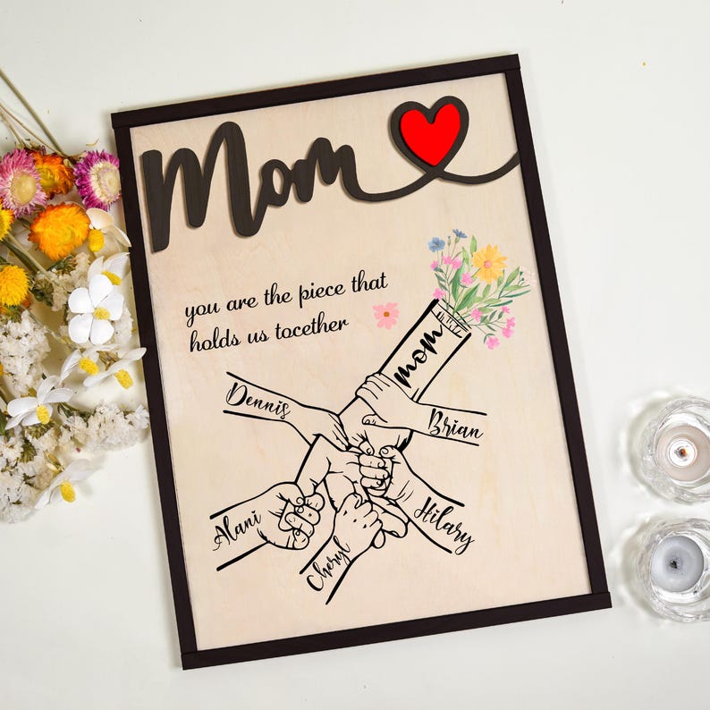 Custom Mom You Are The Piece That Holds Us Together Puzzle Piece Gift