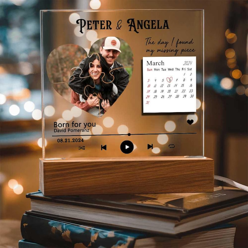 Custom The Day I Found My Missing Piece Photo Night Light Plaque