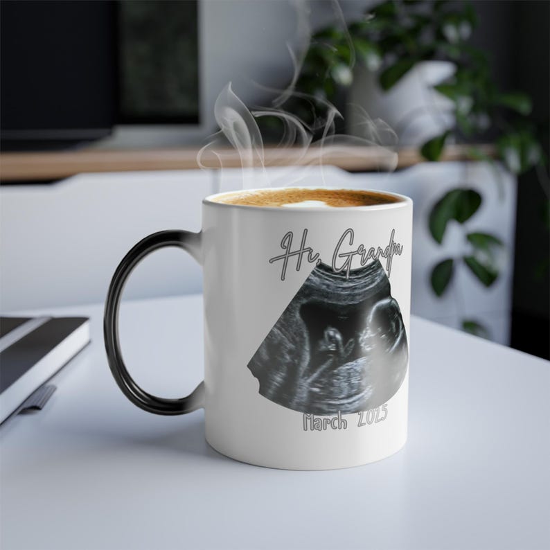 Custom Surprise Pregnancy Announcement Mug - Color Changing Sonogram Reveal Gift