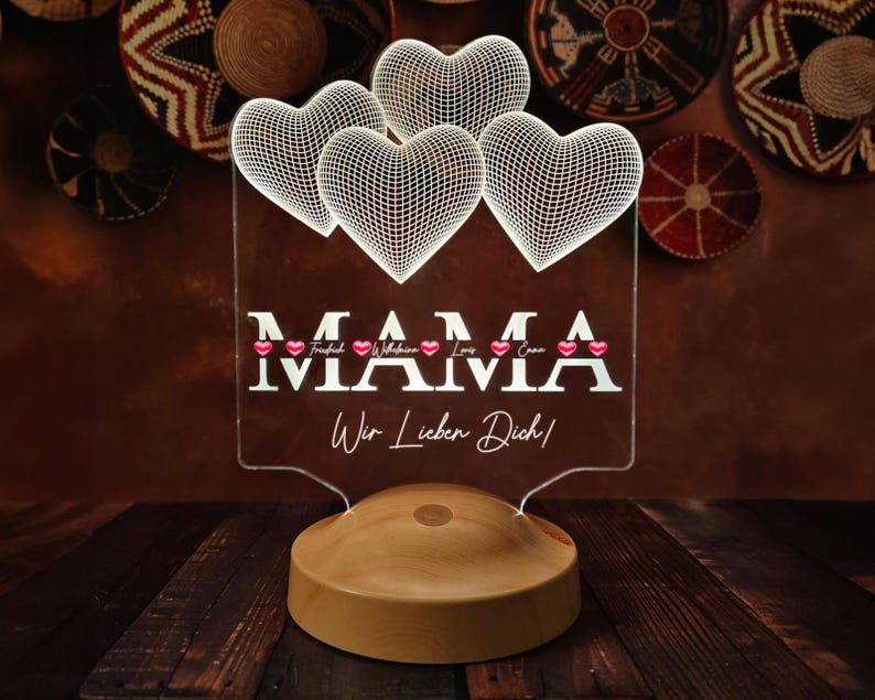 Custom 3D Led Night Light With Name, Mother Days Gifts For Mom