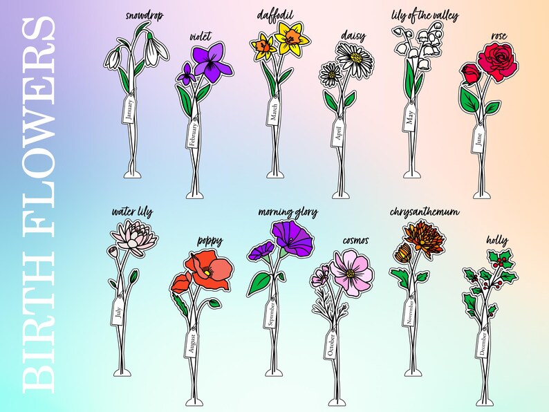 Custom Grandmas Garden Birth Flower Mom Gifts From Daughter