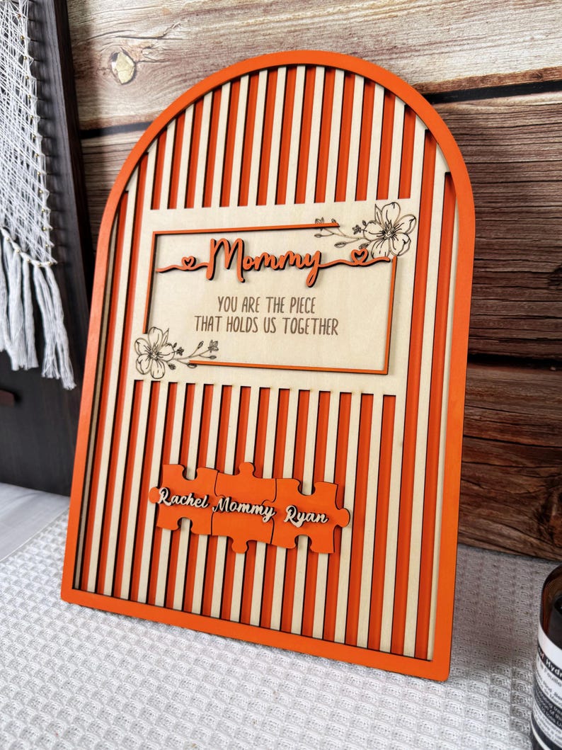 Custom You Are The Piece That Holds Us Together Puzzle Pieces Gift For Mom With Stand