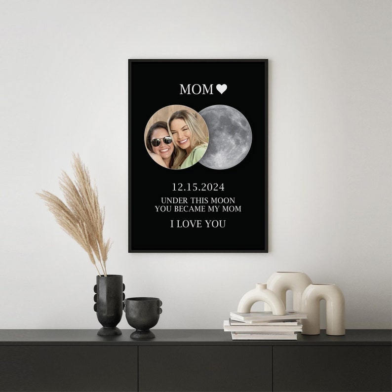 Customisable Moon Phase Prints Under This Moon You Became My Mom