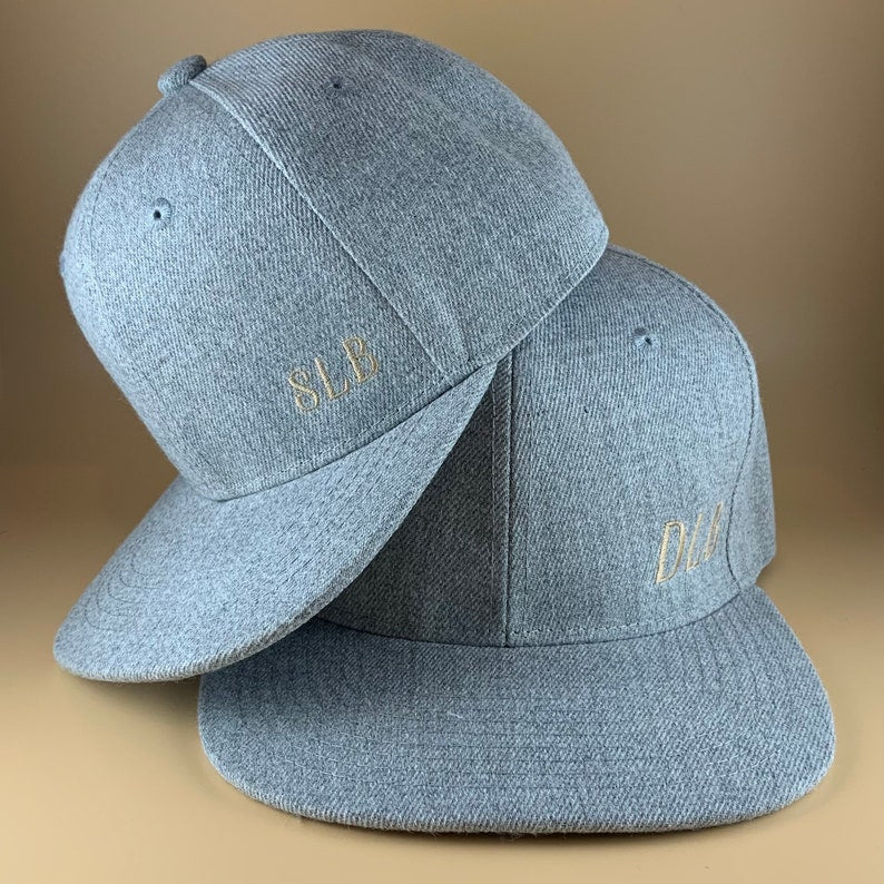 Matching Father/Son Flat-Billed Hats with Custom Initials Personalization (2 hats)【Free Shipping】