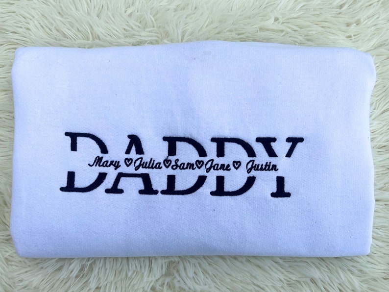 Personalized Dad Embroidered Sweatshirt with Kids Names