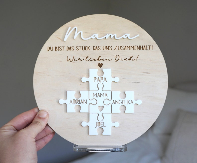 Personalized Mom Gift Birthday Round Wooden Sign Puzzle/Gift Idea Mother's Day Gift