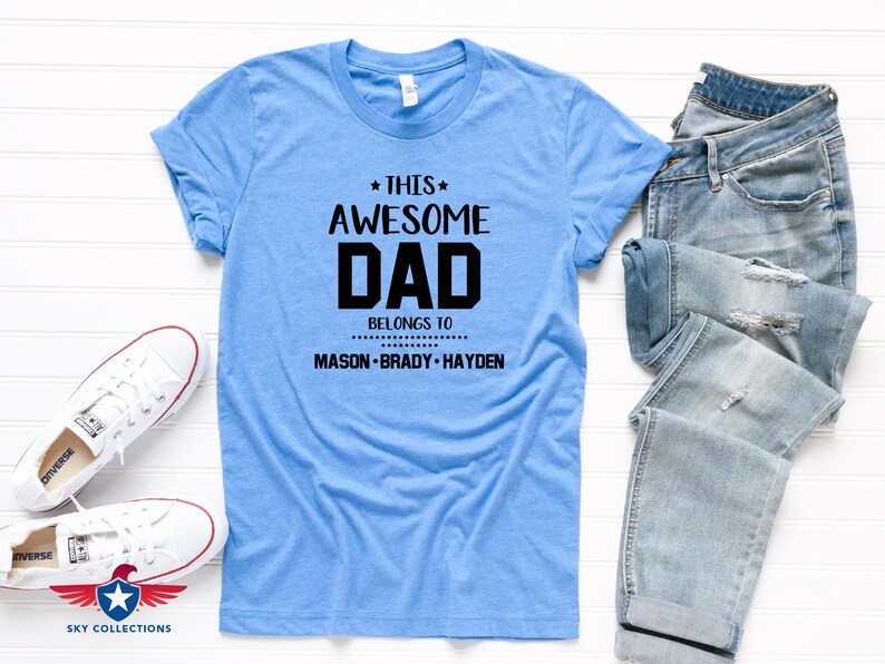 This awesome dad belongs to shirt, Personalized Dad Shirt