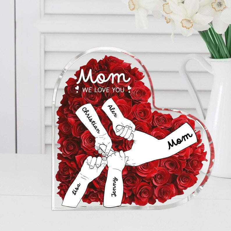 Custom Holding Mom Hands Acrylic Plaque, Mothers Day Gift